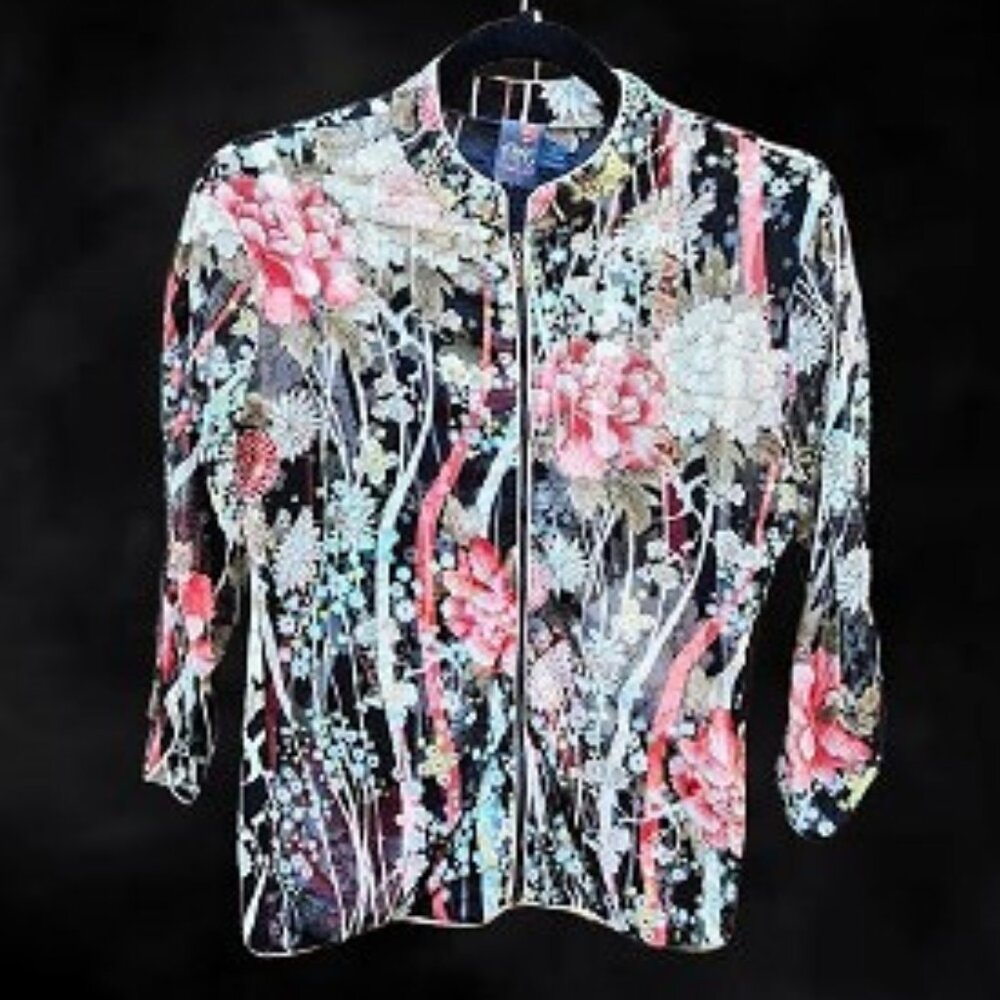 Anac Designed by Kimi Garden Floral Mesh Jacket Size L (fits like M)